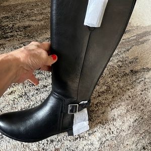 NEW Aetrex Vera Arch Support Weather-Friendly Riding Boots Black 38 7.5 Wide